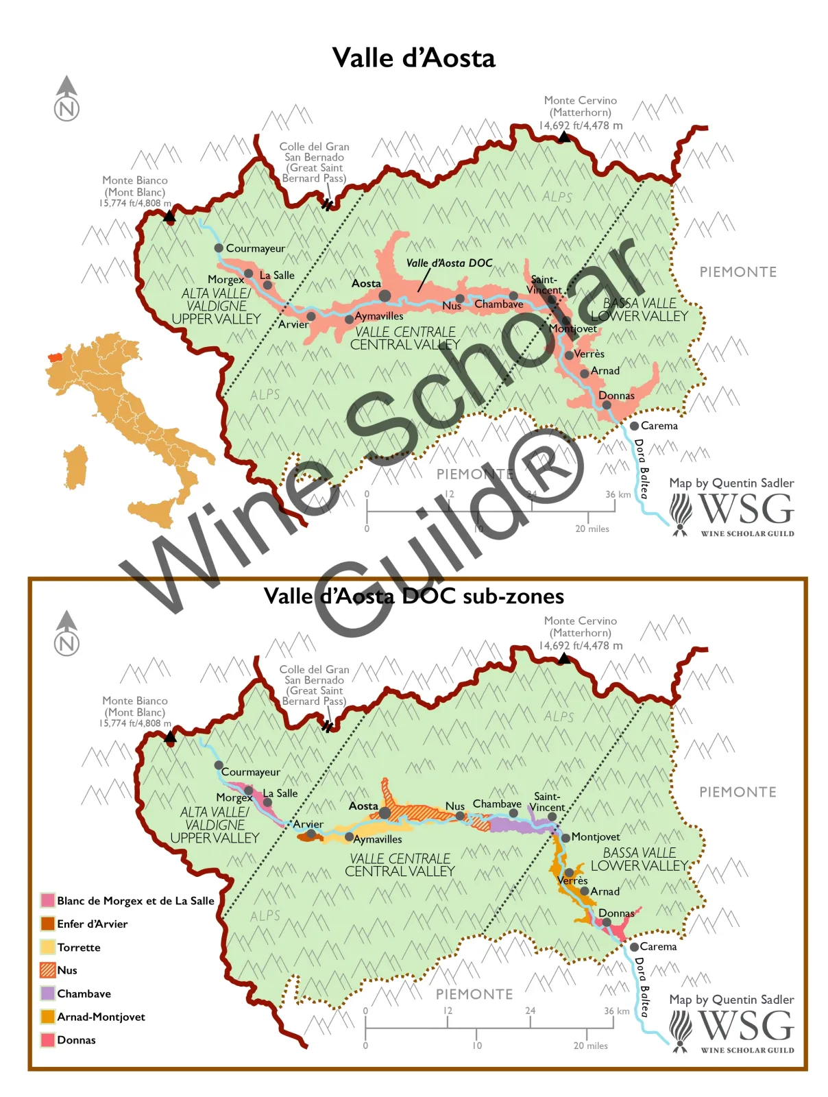 Valle d'Aosta Wine Map by Wine Scholar Guild Valle d'Aosta Wine Map by Wine Scholar Guild