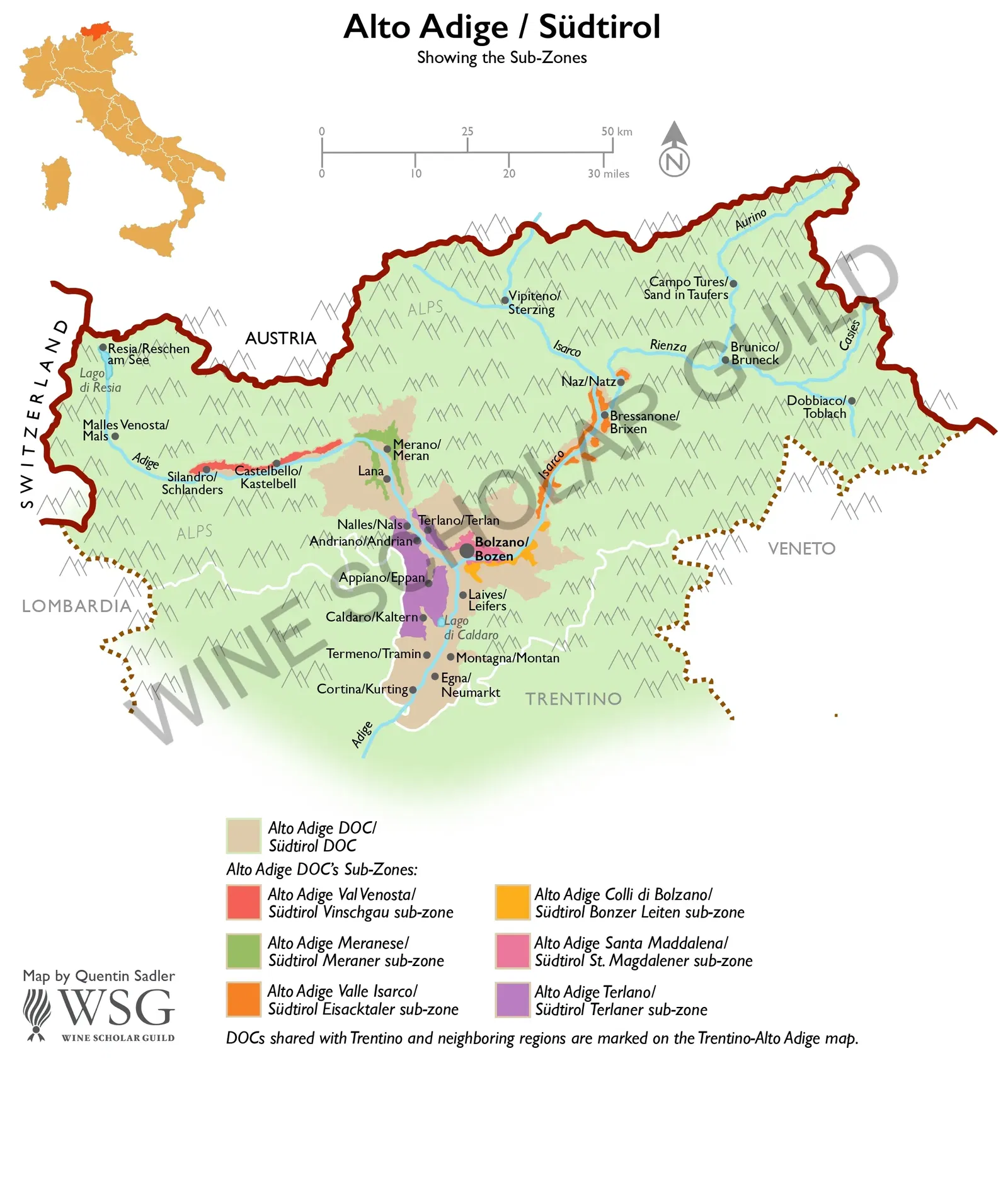 Alto Adige / Südtirol Wine Map