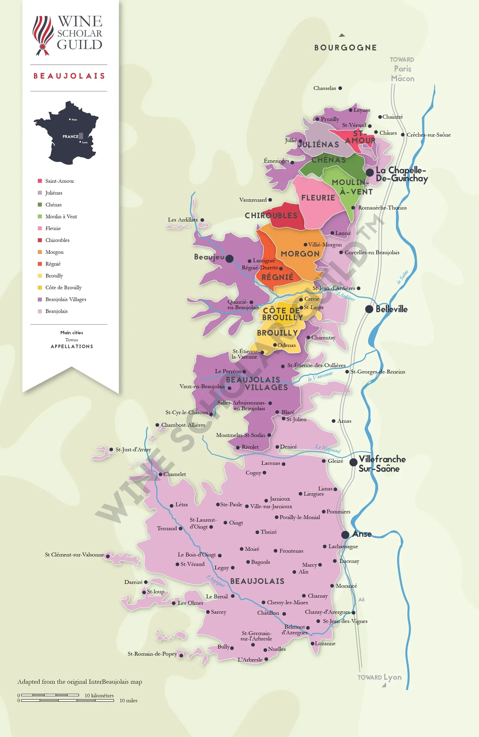 Beaujolais Wine Map