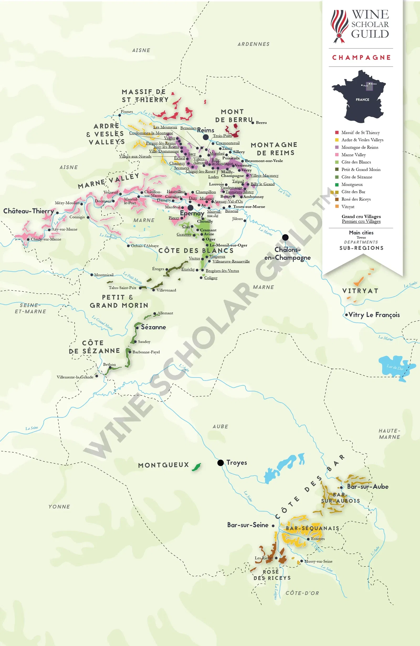 Champagne Wine Map