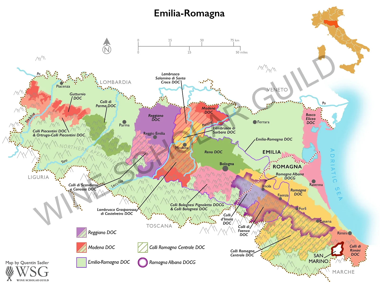 Emilia-Romagna Wine Map