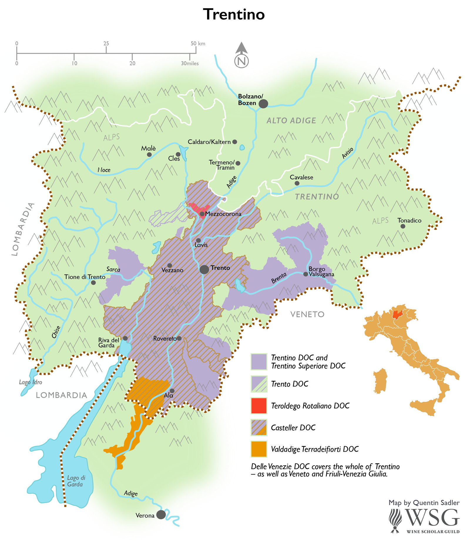Trentino Wine Map Trentino Wine Map