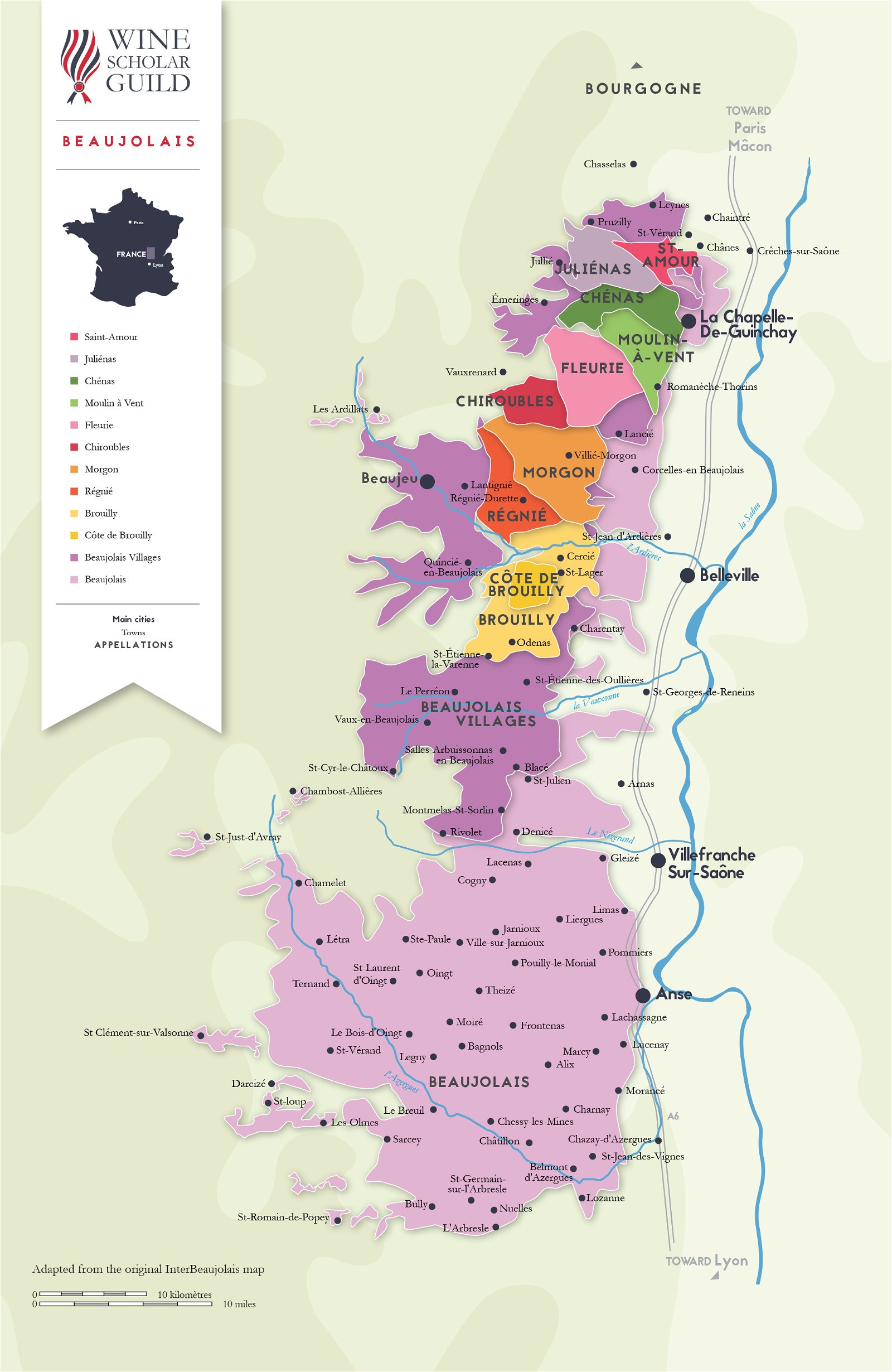 Beaujolais Wine Map